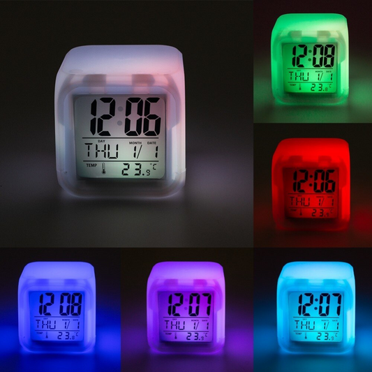 Reloj Cubo alarma de colores